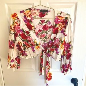 Floral Tie-Up Crop Top (Never Worn)